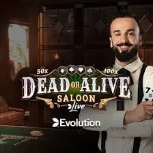 Live Dealer logo of Dead or Alive: Saloon from Evolution at Netwin Casino