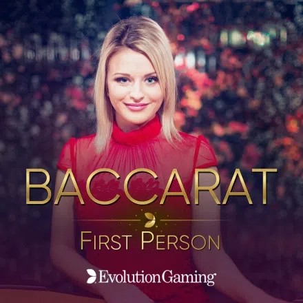 First Person Baccarat slot visual from Evolution available on netwincasinó.it
